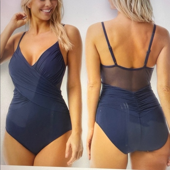 Contours by Coco Reef Shapemaker Black One Piece Swimsuit Size 8/32C/D NWT - Picture 16 of 16